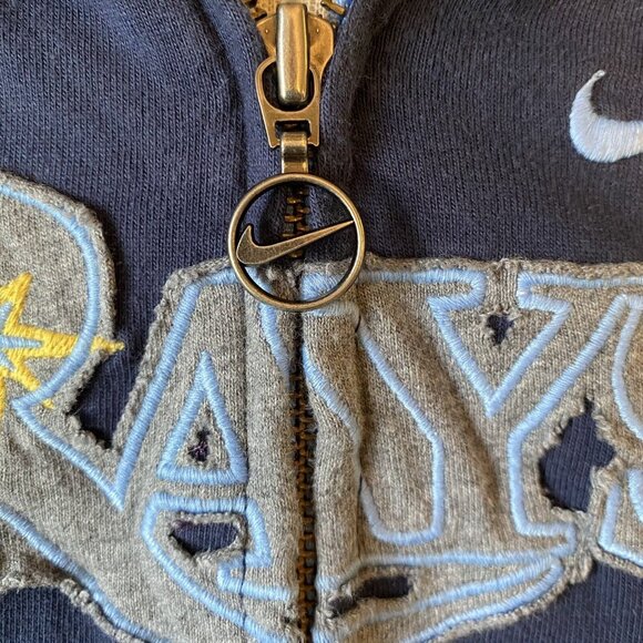 Tampa Bay Rays Jacket Women’s Size Medium Hooded Nike Swoosh Baseball Navy Blue - Picture 3 of 10